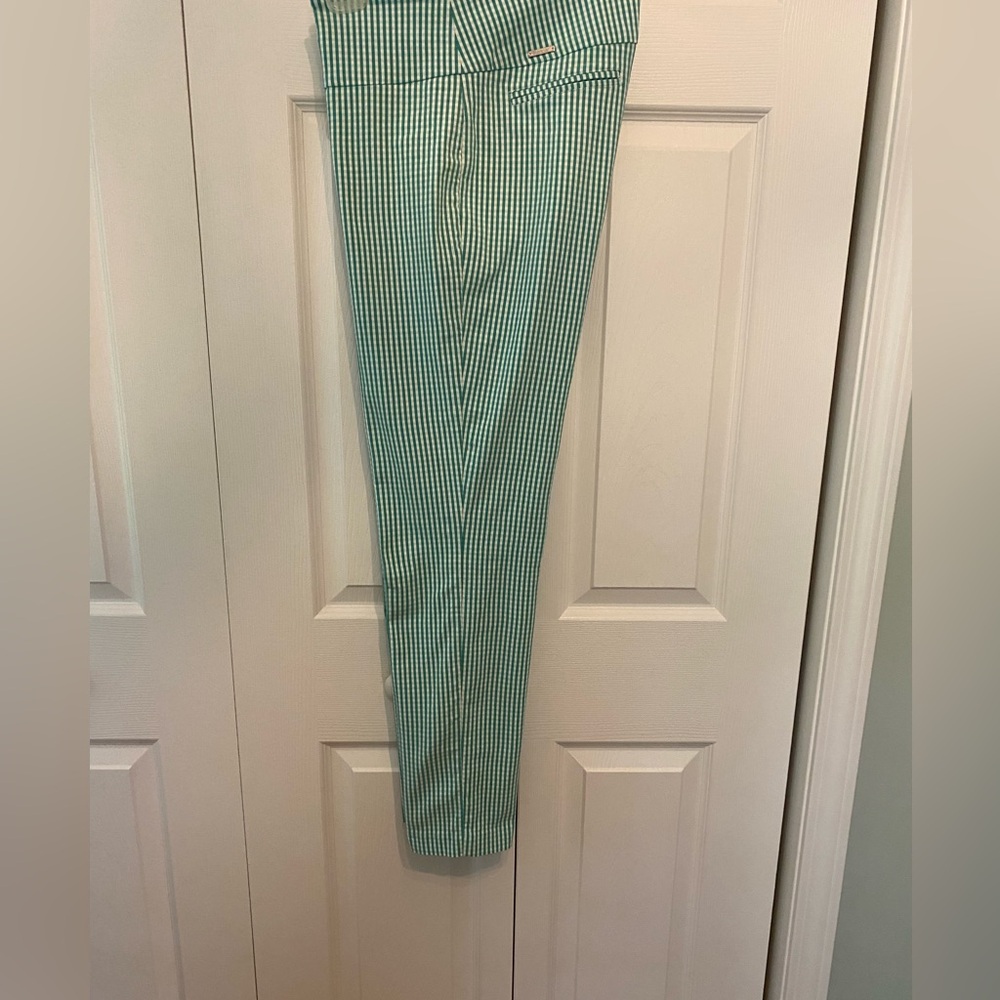 Renuar Mint Green Striped Cropped Jeans